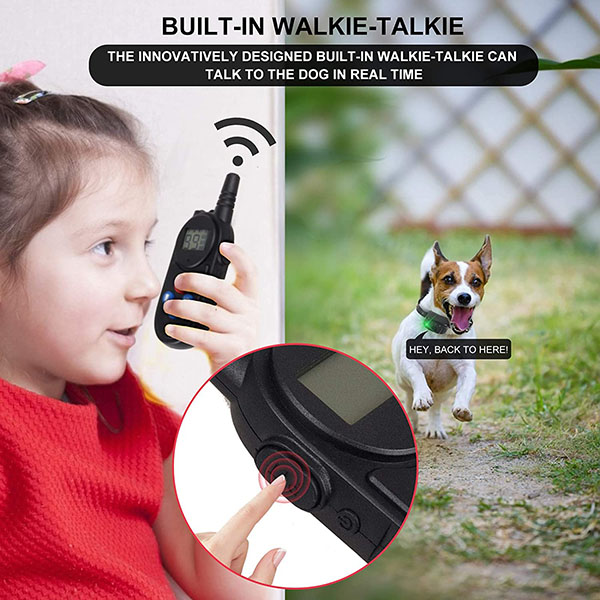 dog training collar with walkie talkie Remote Control Distance Up to 3280Ft for 2 dogs