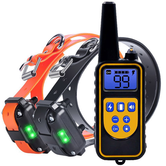 Dog Training Collar with 800 yards Wireless Remote WaterProof&Rechargeable for 2 dogs